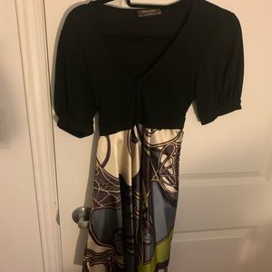 Beautiful Vneck and Flare satin dress